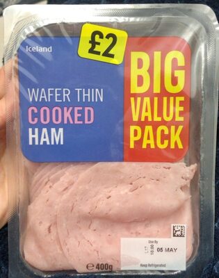 Wafer thin cooked ham