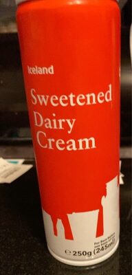 Sweetened dairy cream