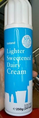 Lighter sweetened dairy cream