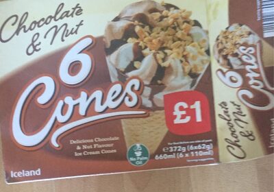 Iceland Choc Nut Cones 6pk