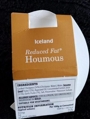 Reduced Fat Houmous