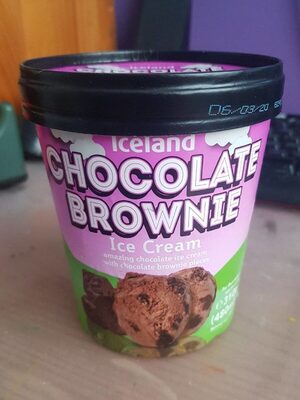Chocolate brownie ice cream front packaging