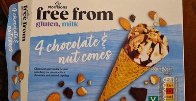 Free From chocolate and nut cones front packaging