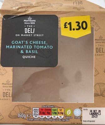 Quiche goat’s cheese and marinated tomato and basil