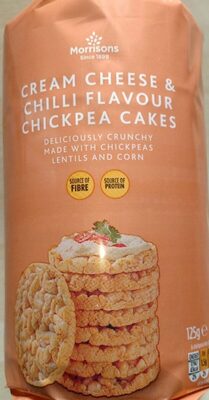 Cream cheese flavour chickpea cakes with chilli