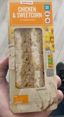 Chicken & sweetcorn sandwich front packaging