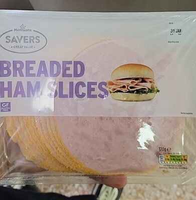Breaded ham slices