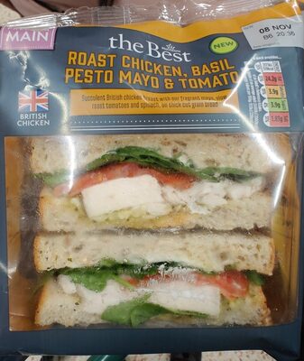 Roast Chicken basil pesto Mayo tomato