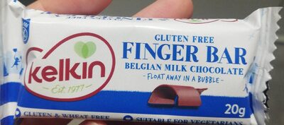 Gluten free Finger Bar belgian milk chocolate front packaging