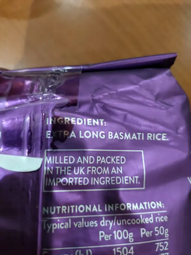 Unknown ingredients label
