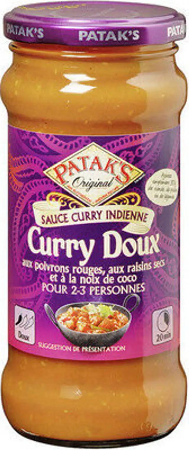 Sauce curry doux front packaging