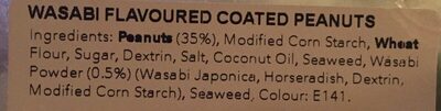 Wasabi coated peanuts ingredients label
