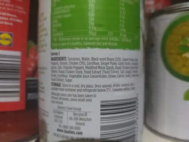 Super Good Mecican Chicken And Lime ingredients label