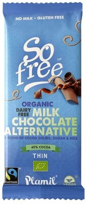 Sofree Sjokolade Lys u/Melk Økol 80g front packaging