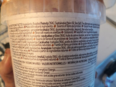Peanut Butter ingredients label