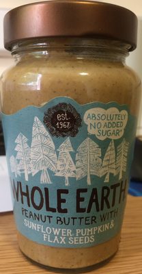 Peanut butter with sunflower, pumpkin & flax seeds front packaging