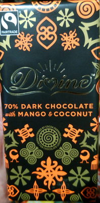 Dark chocolate with mango and coconut