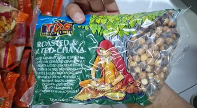 Roasted and salted chana front packaging