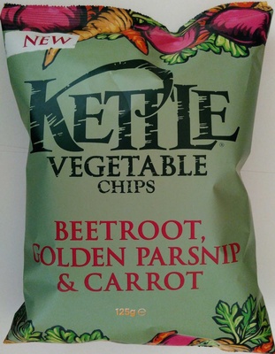 Kettle Vegetable Chips Beetroot, Golden Parsnip & Carrot front packaging