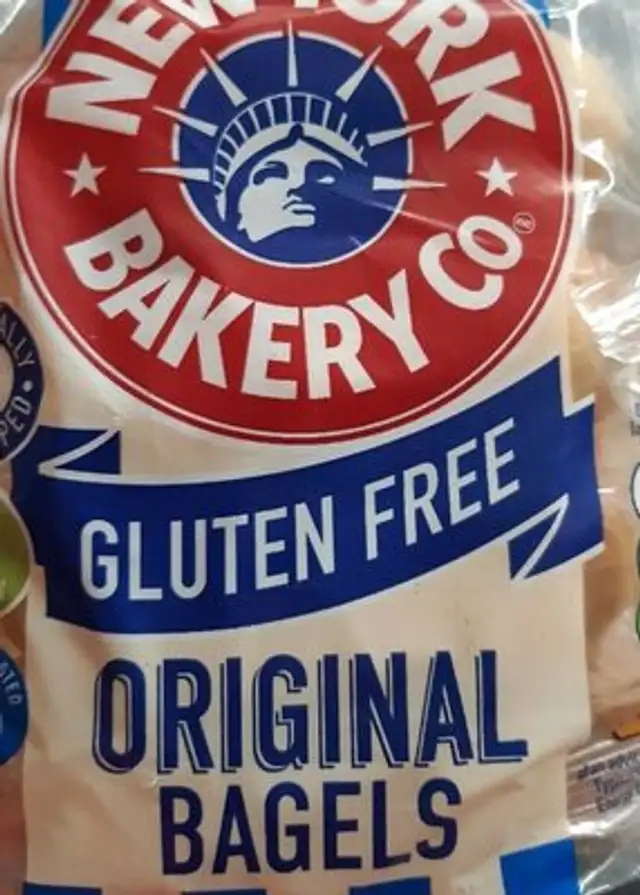 Gluten free bagels front packaging