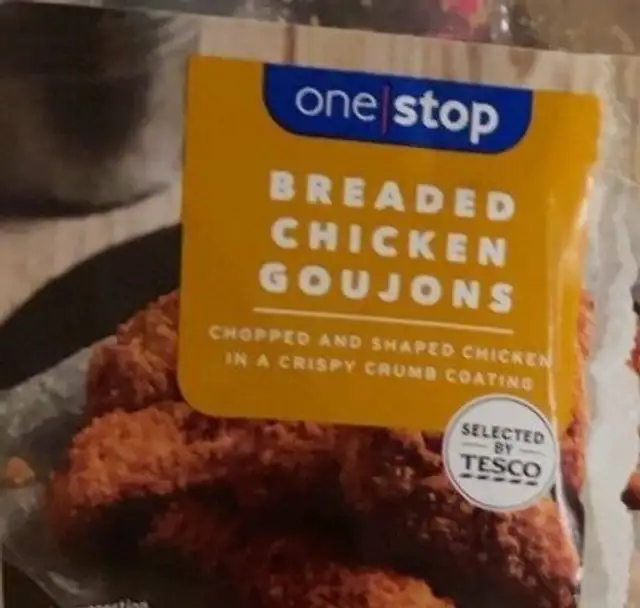 Breaded chicken goujons front packaging