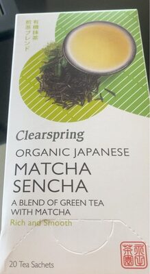 Organic japanese matcha sencha front packaging