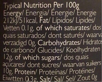 Organic Apple Sauce nutrition facts table