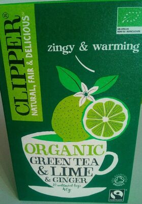 Organic green tea, lime, ginger
