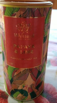 Papaya and lime instant tea front packaging