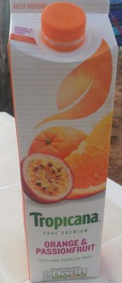 Orange& fruit de la passion front packaging