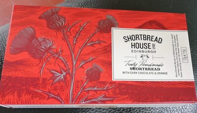 Shortbread with dark chocolaté and orange front packaging