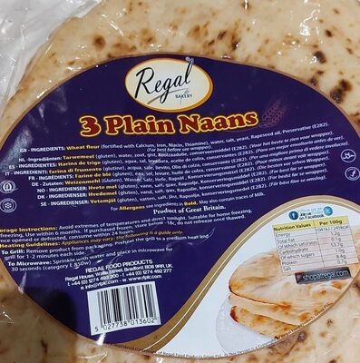 3 plain naans