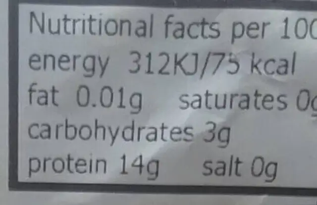 Hibiscus nutrition facts table