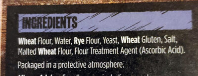 Ready to Bake Crusty Rolls ingredients label