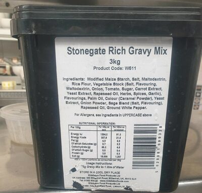 Stonegate rich gravy mix front packaging