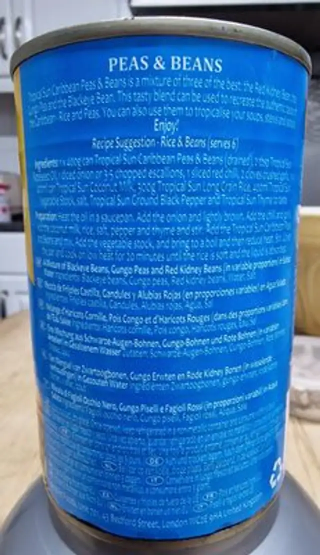 Unknown ingredients label