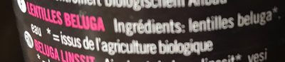 Beluga lentils ingredients label