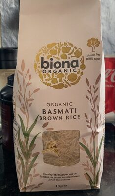 Organic basmati brown rice front packaging