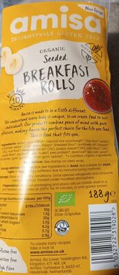 Seeded breakfast rools front packaging