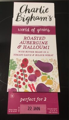 Roasted aubergine and halloumi