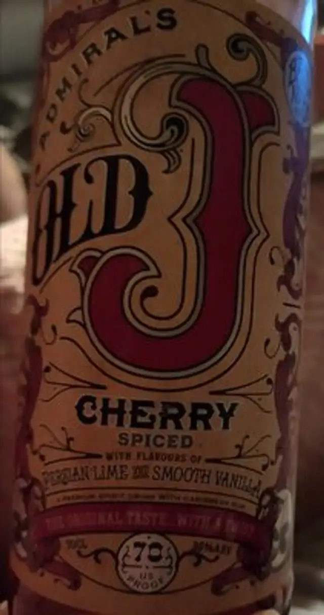 Cherry Spiced Rum ingredients label