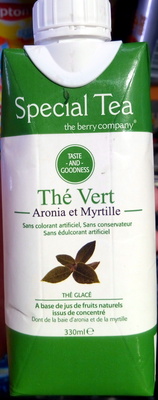 Thé vert aronia et myrtille front packaging