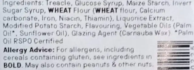 Edible Coal ingredients label