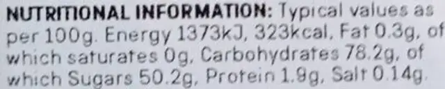 Edible Coal nutrition facts table