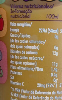 Innocent Mangonifico nutrition facts table