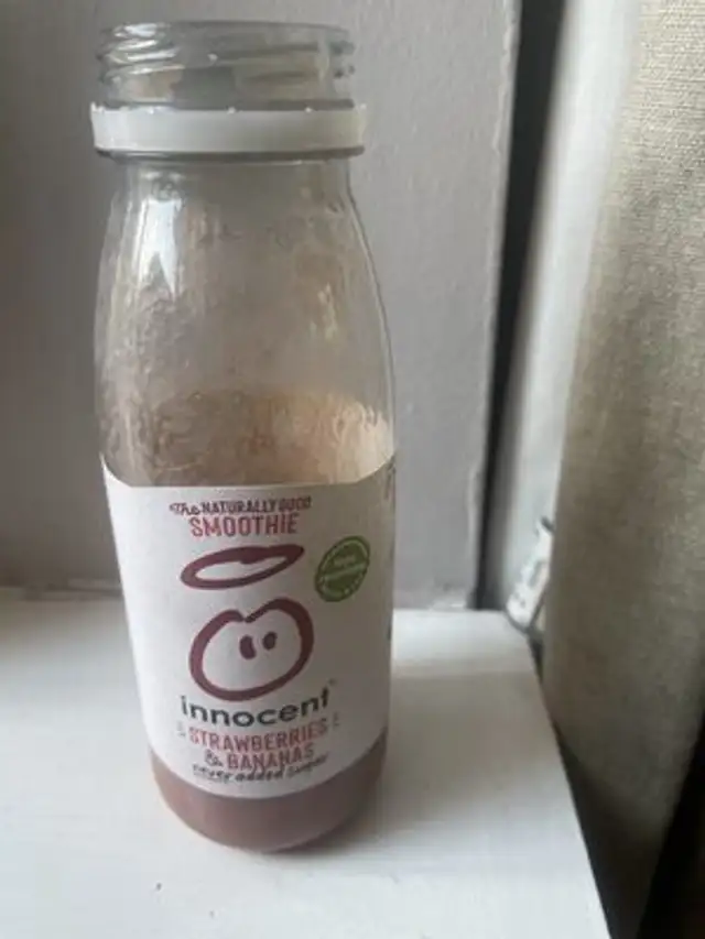 Innocent strawberry and banana smoothie front packaging