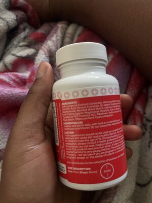 Multivitamin + Iron ingredients label