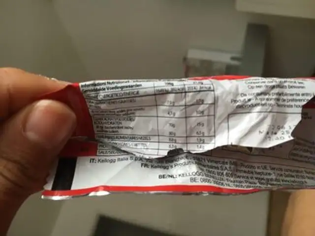 Barre Special K Fruit R X30 !bte Kellog ingredients label