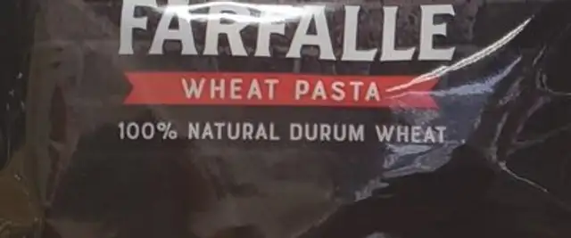 Farfalle ingredients label