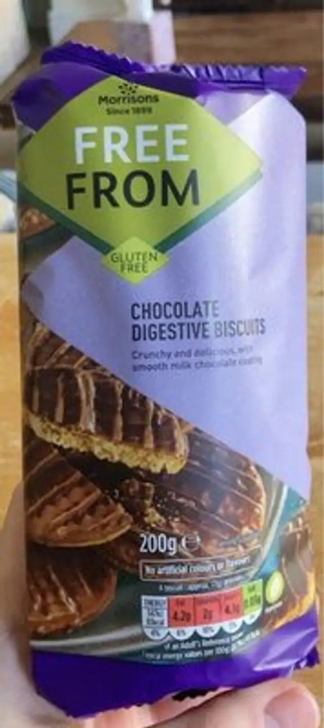 Free from chocolate digestive biscuits